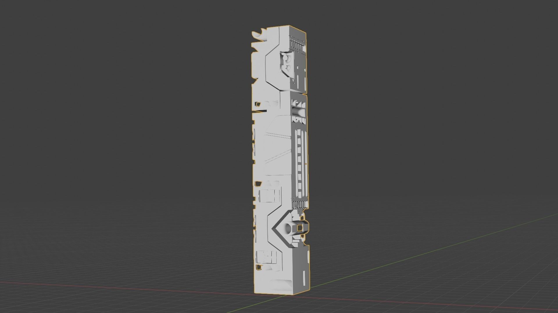 Sci-Fi Hard Surface Pillar with textures Low-poly 3D model_28