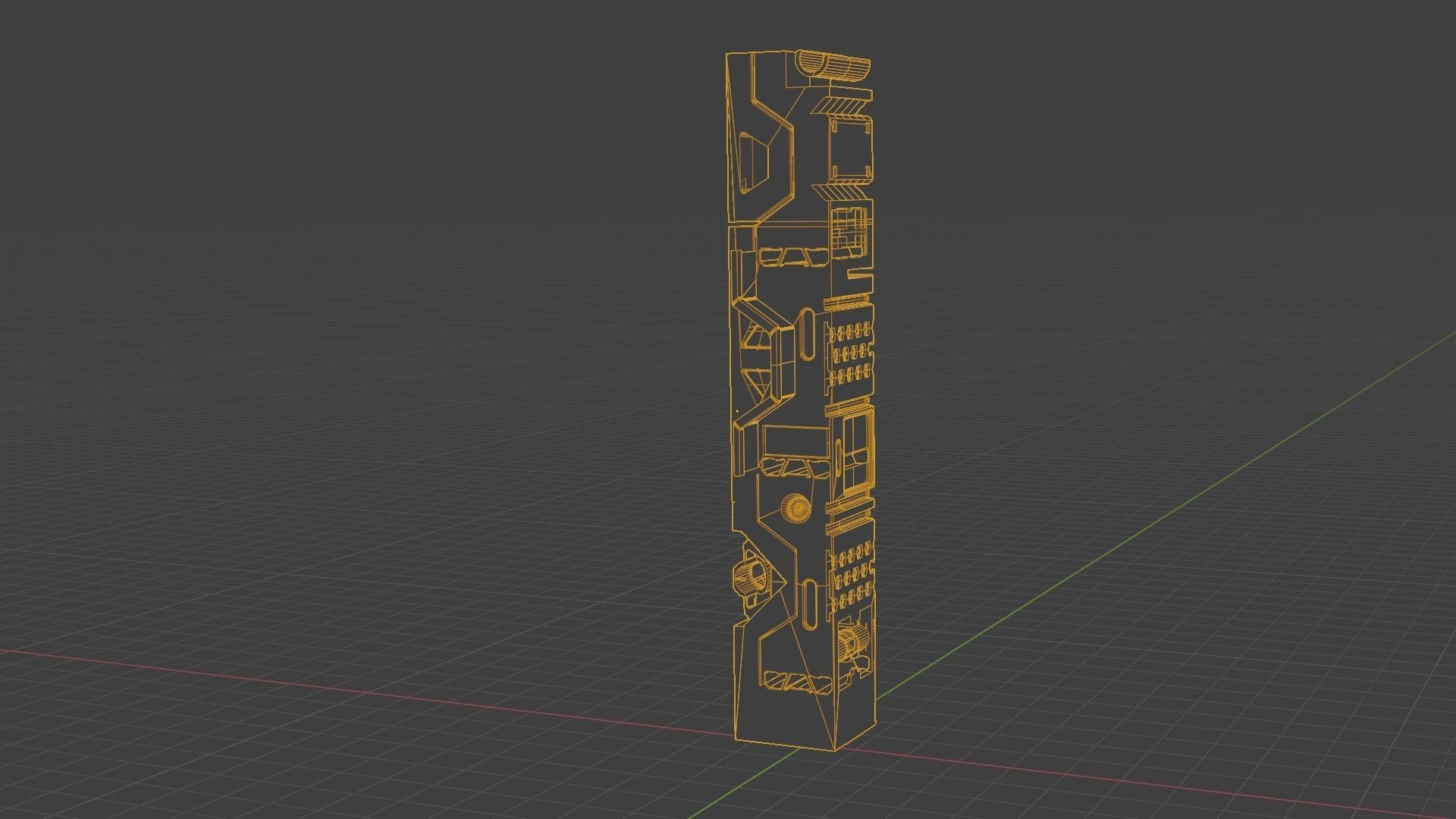 Sci-Fi Hard Surface Pillar with textures Low-poly 3D model_25