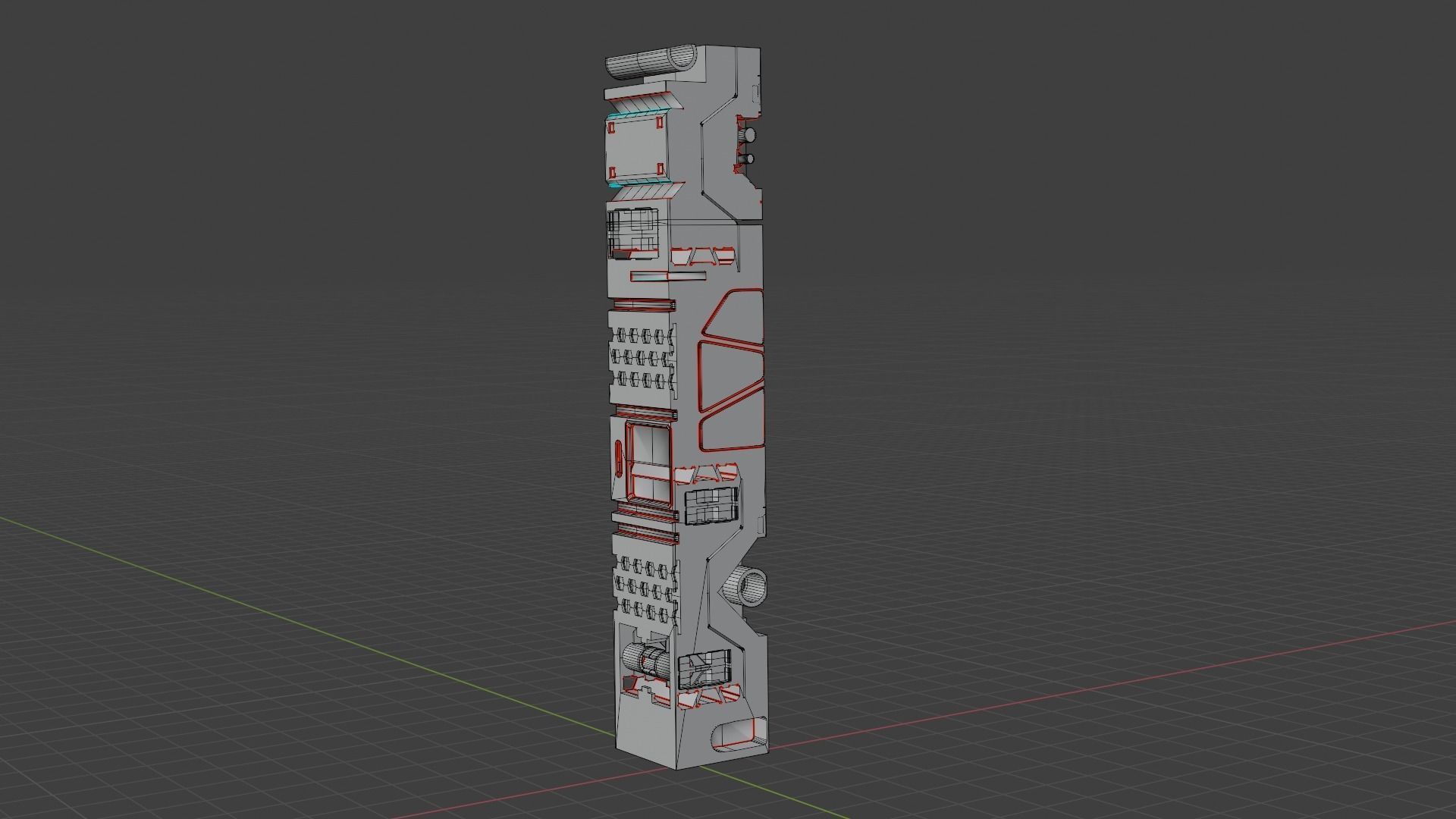 Sci-Fi Hard Surface Pillar with textures Low-poly 3D model_19