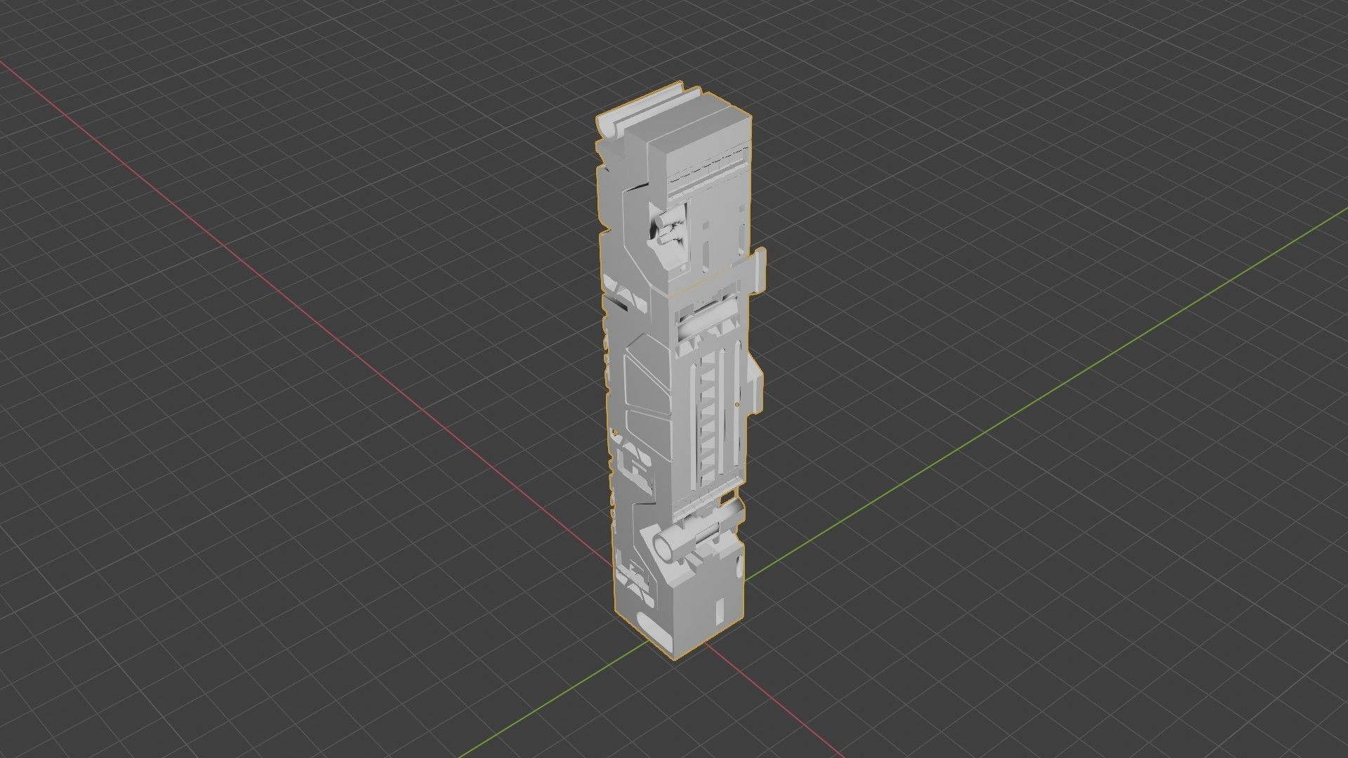 Sci-Fi Hard Surface Pillar with textures Low-poly 3D model_32