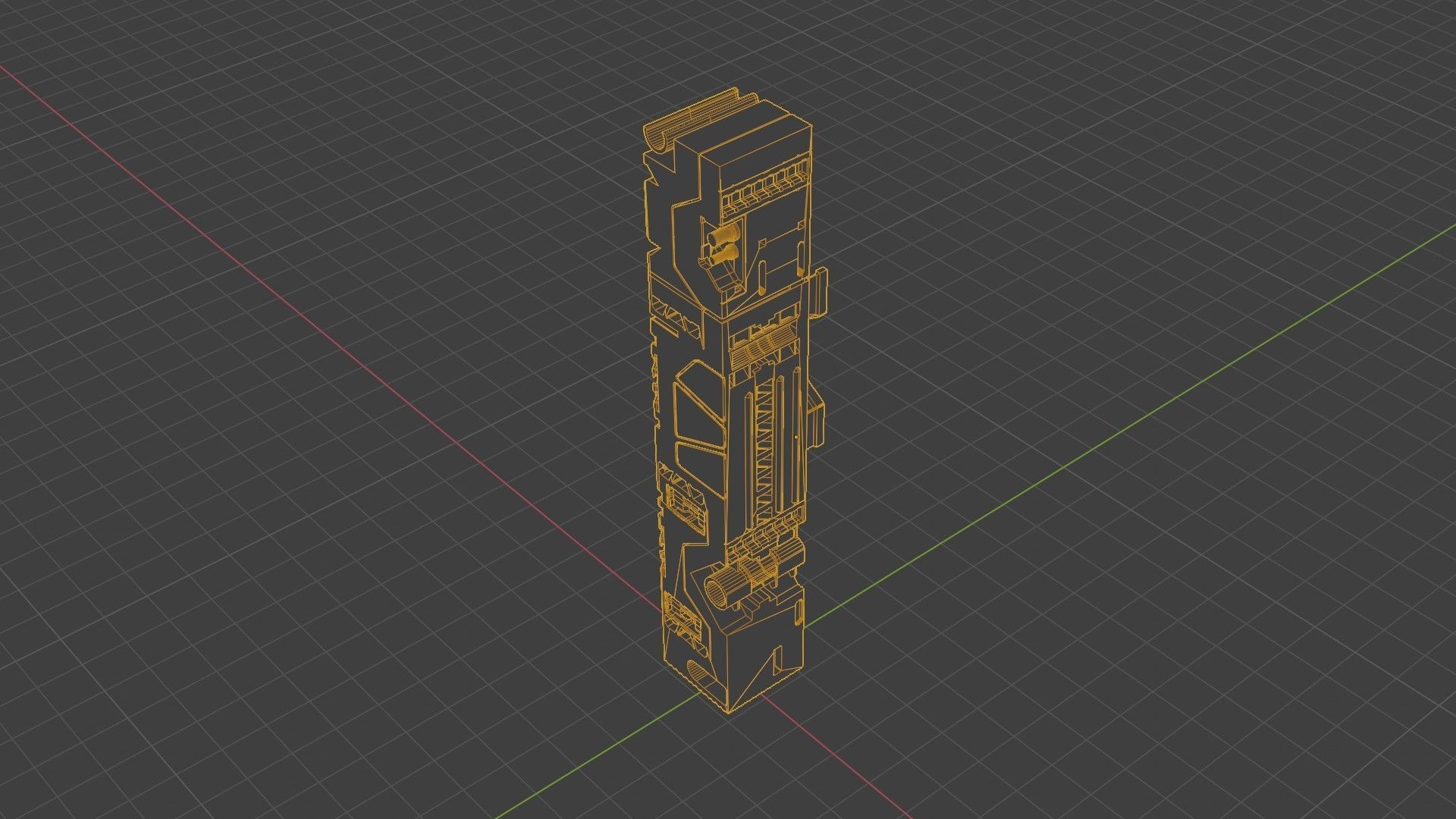 Sci-Fi Hard Surface Pillar with textures Low-poly 3D model_29