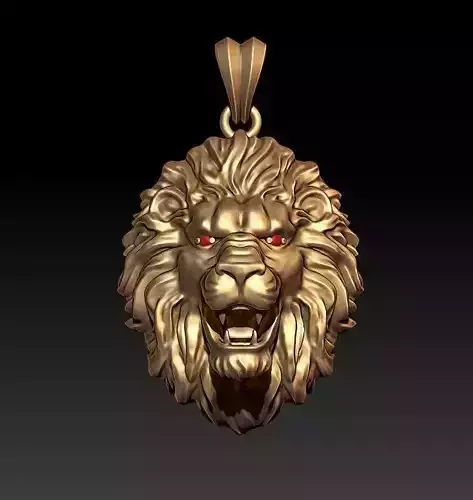 lion pendant eye gem 3D print model