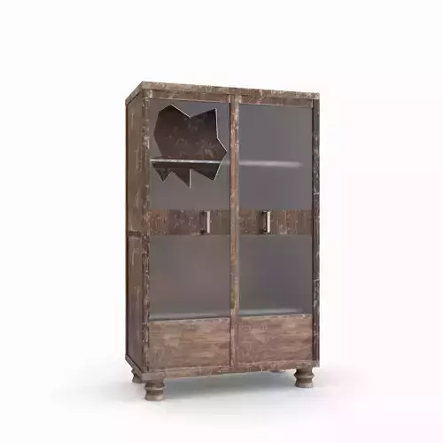 Showcase wooden cabinet with glass doors 3D model