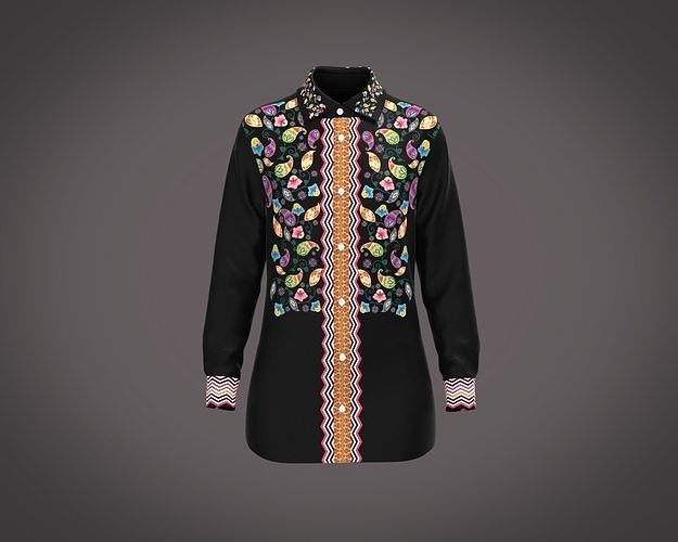 Ladies Black Shirt 3D model