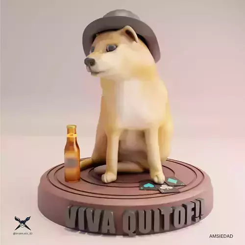 Cheems meme Festive Day Estatuilla - Cheems Dog 3D print model
