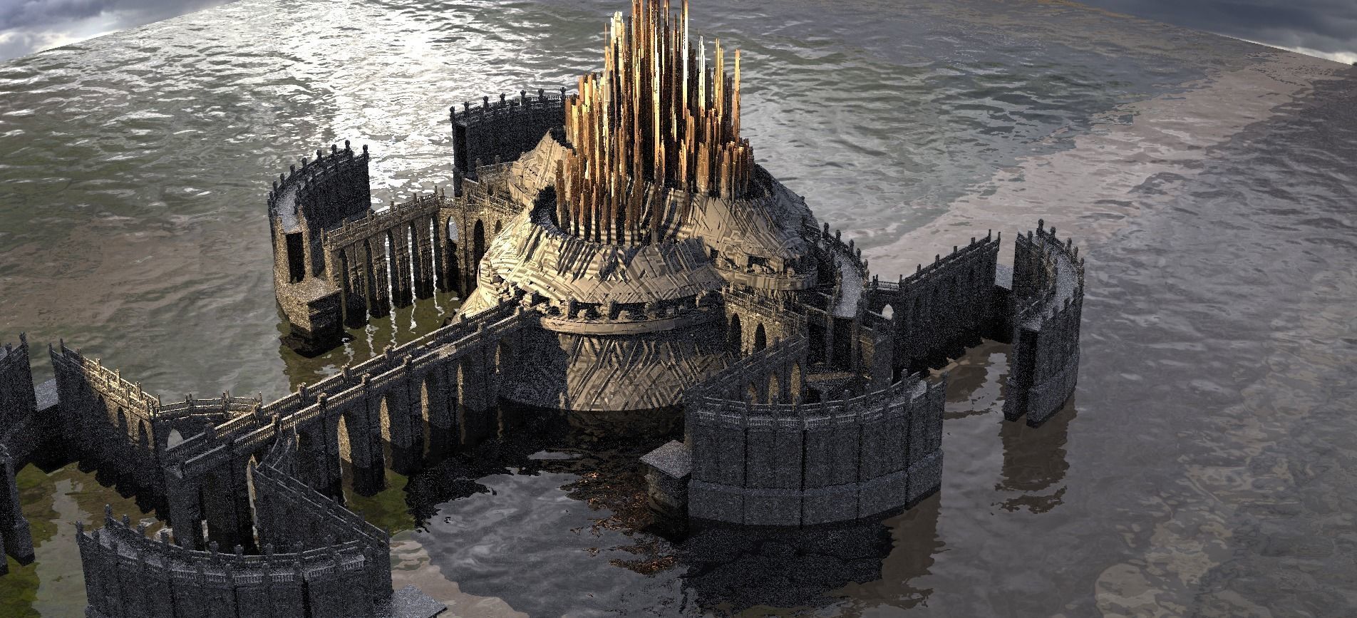 Aqueduct of the future Kit bash 3D model_1