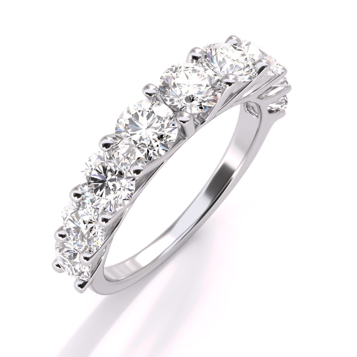 Round stone diamond ring wedding band 3D print model_1