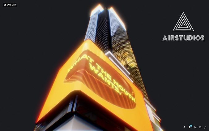 Times Square Building Low-poly 3D model