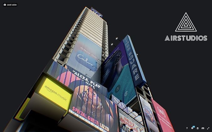 Times Square Building Low-poly 3D model