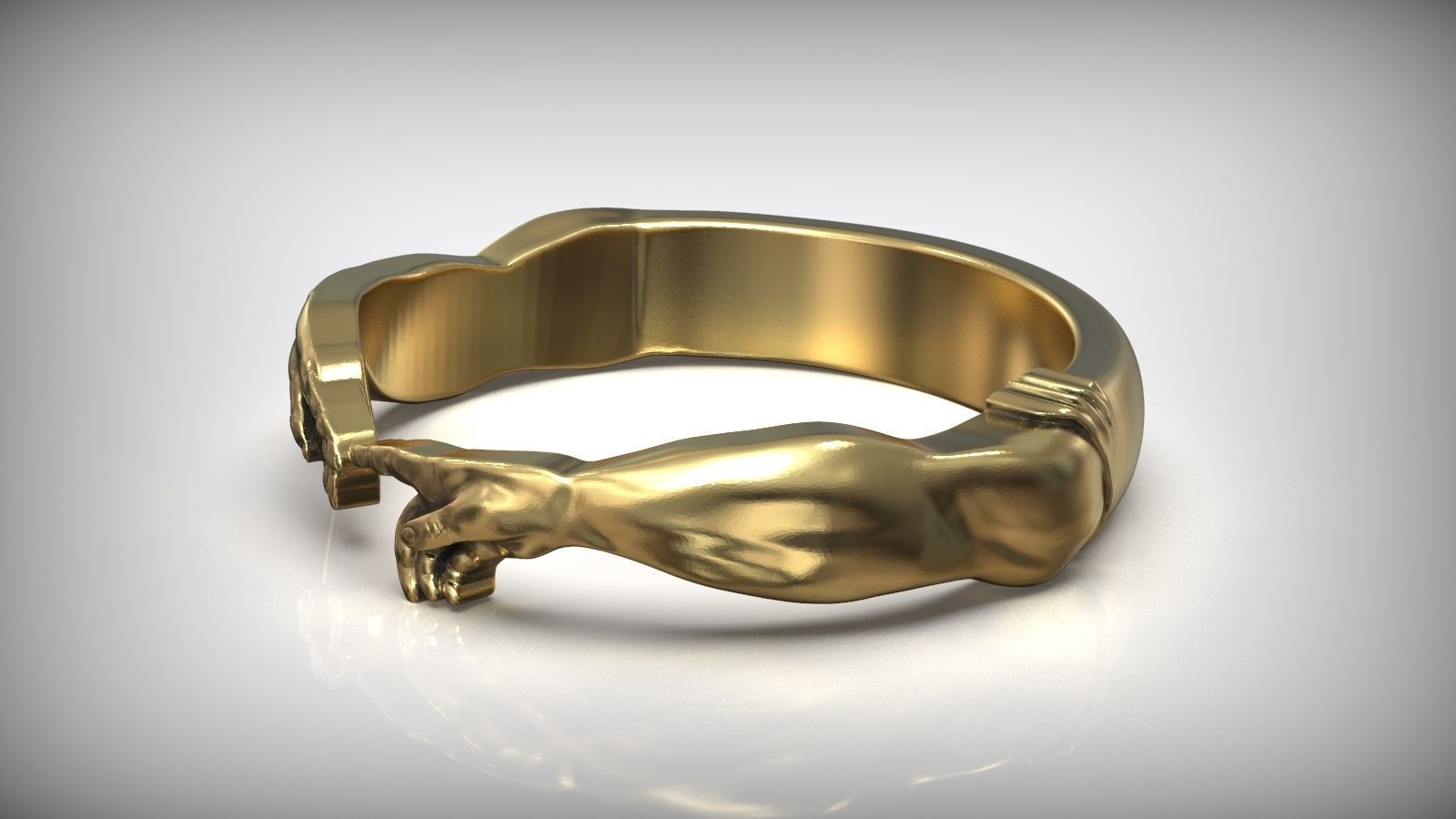 Book Of Genesis Creation Of Adam Adjustable Sized Ring  3D print model_3
