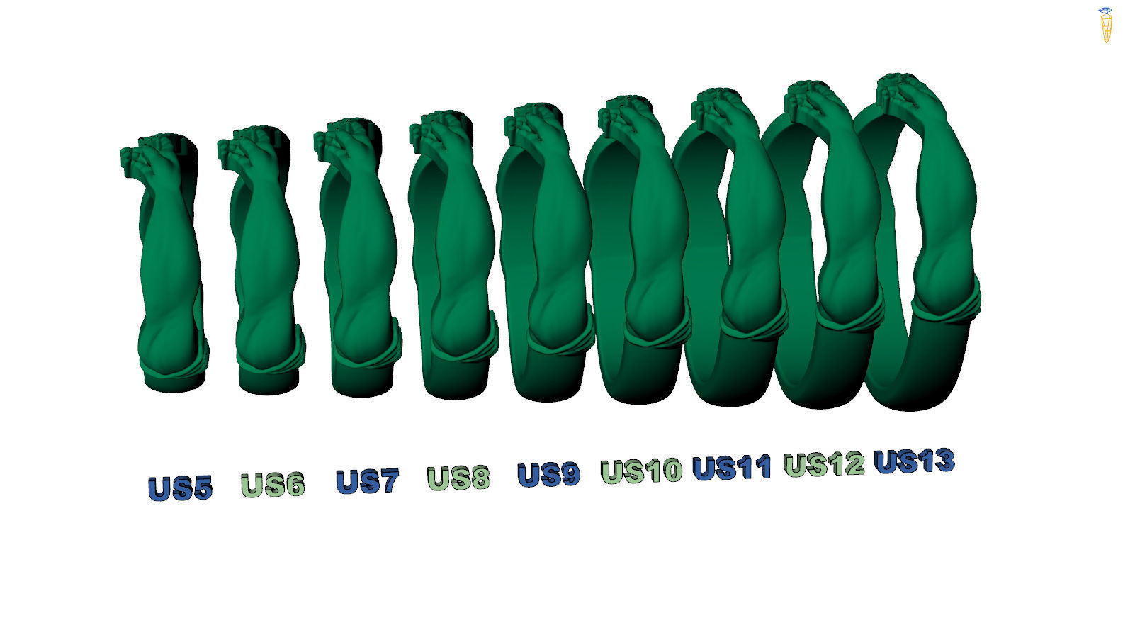 Book Of Genesis Creation Of Adam Adjustable Sized Ring  3D print model_10