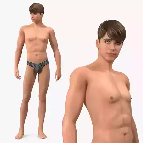 Young Man Underwear 3D model