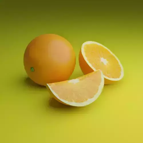 Orange Model Set two oranges Low-poly 3D model