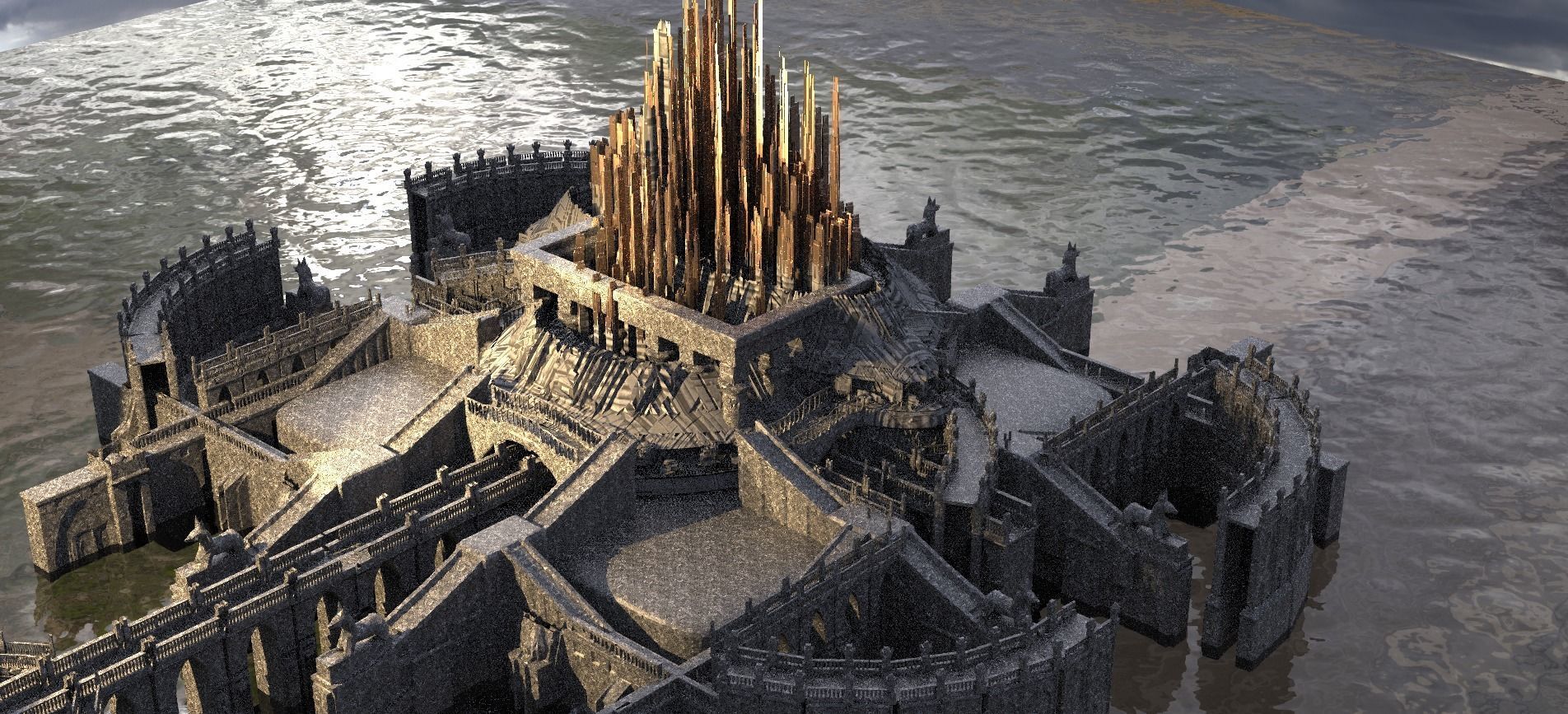 Ancient Apollo Temple City Kit bash 3D model_1