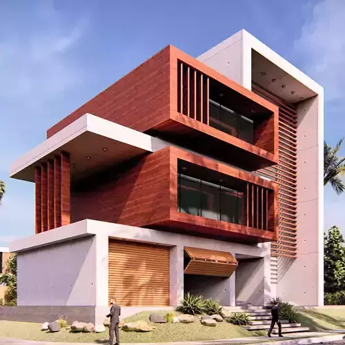 Modern Building N23 3D model