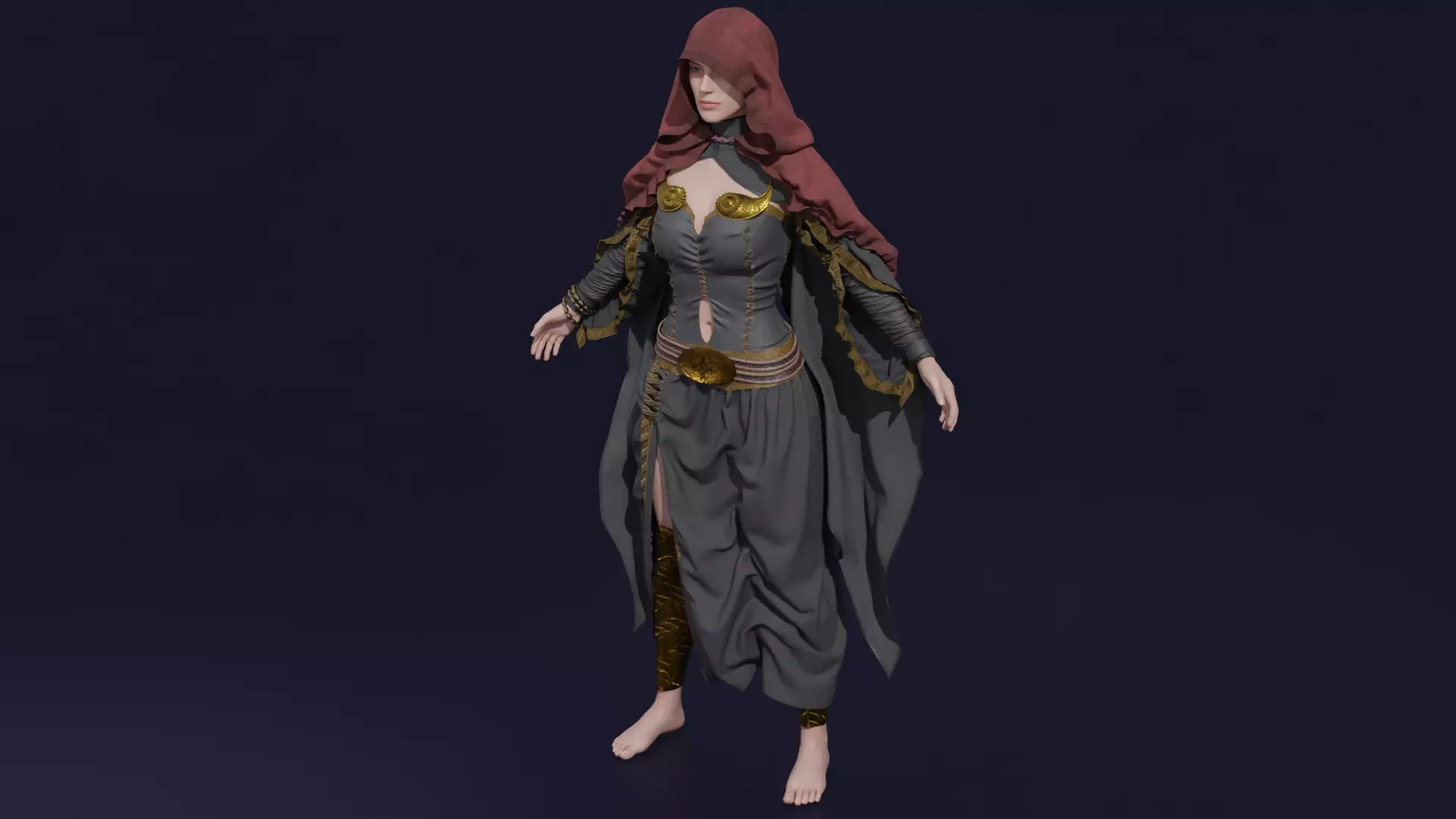 Cloak of the wizard 3D model_0