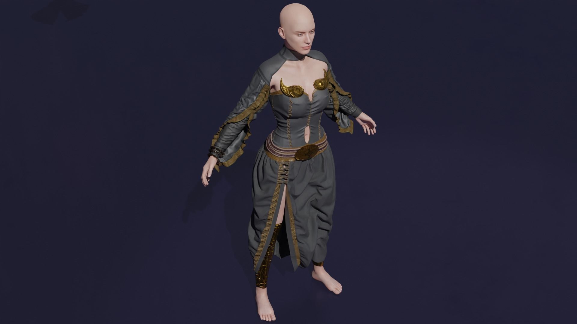 Cloak of the wizard 3D model_6