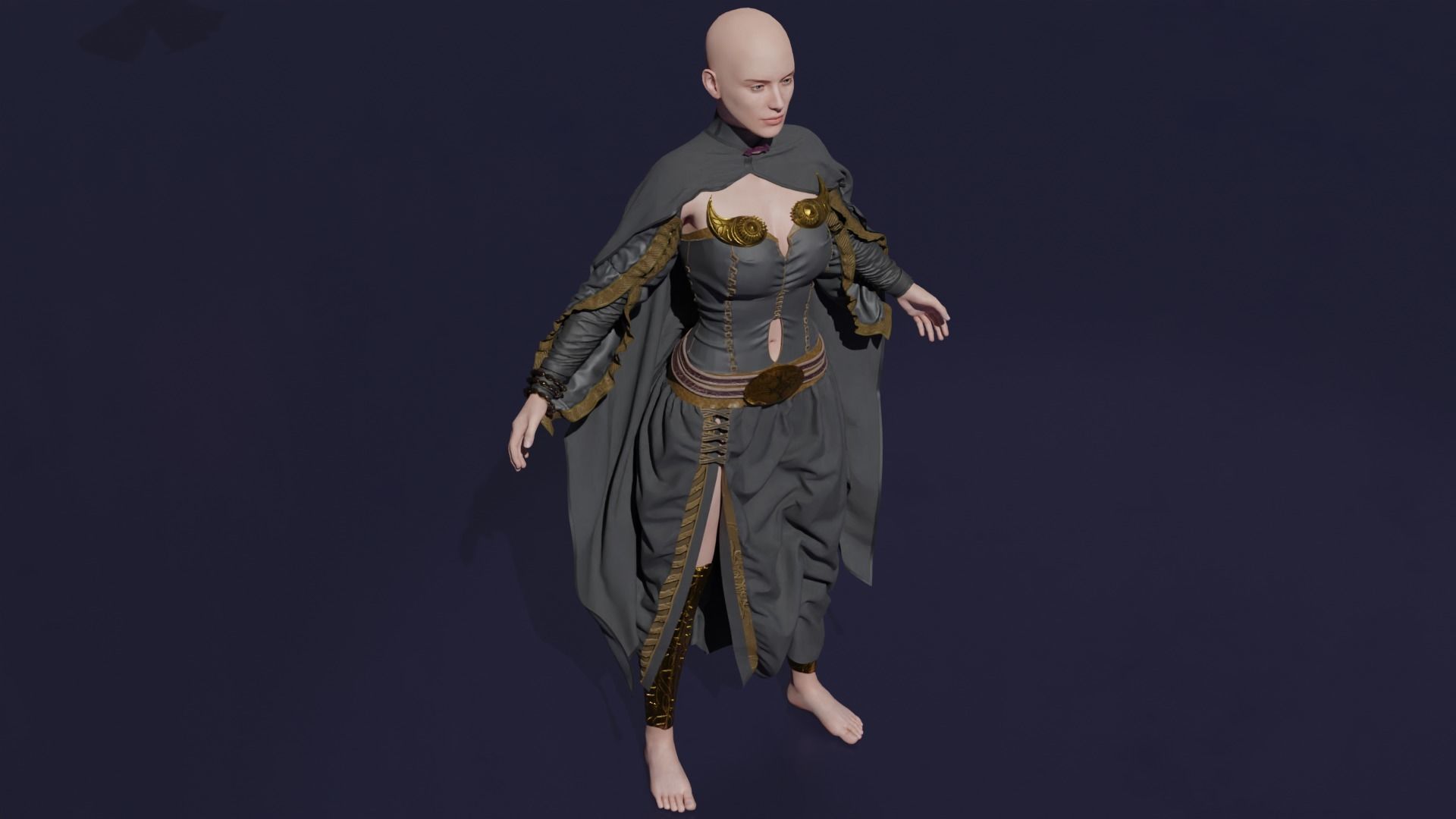 Cloak of the wizard 3D model_5