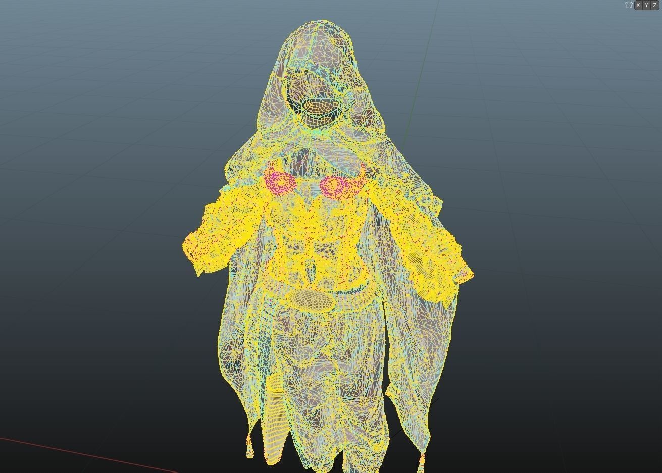 Cloak of the wizard 3D model_11