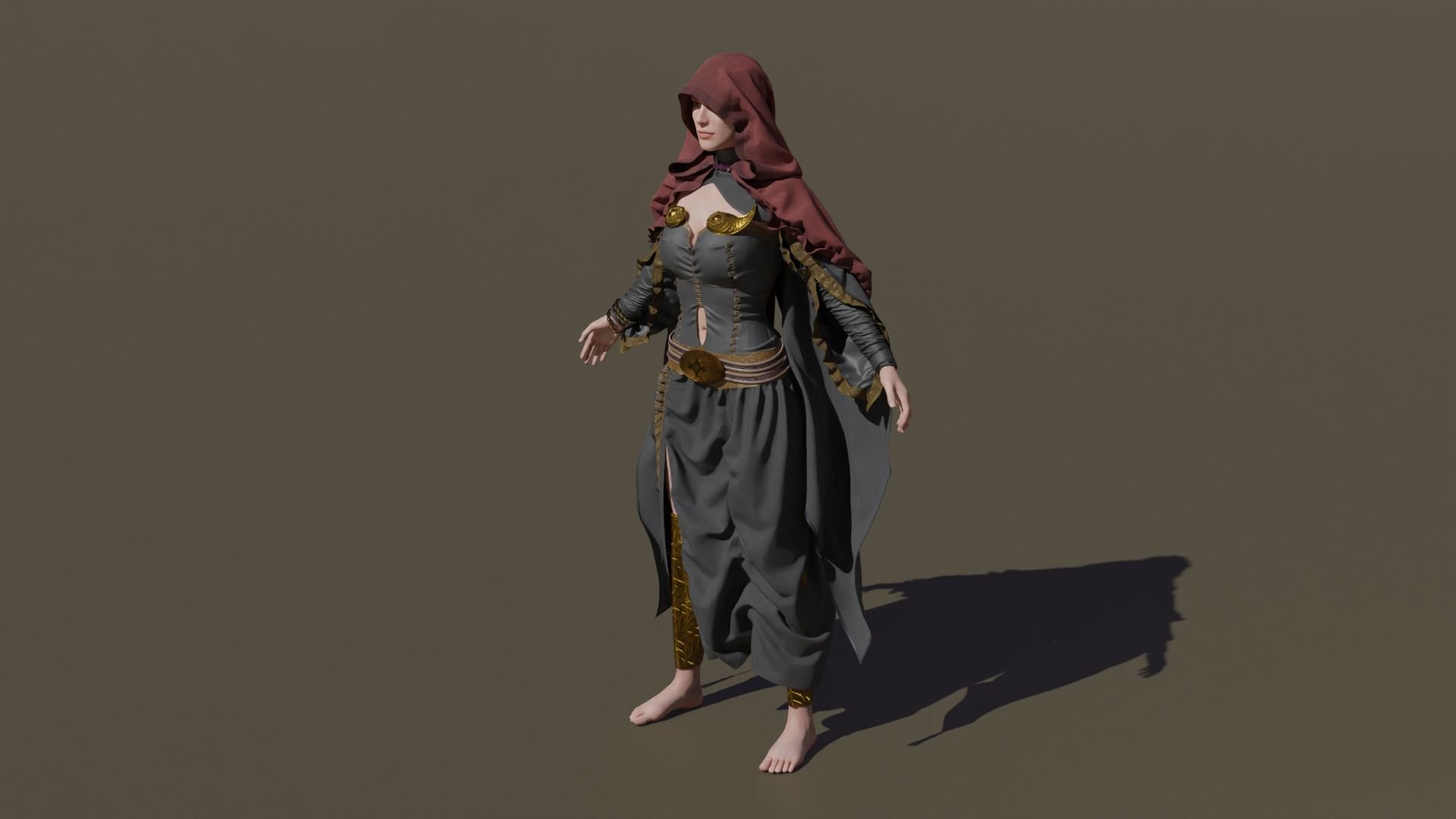 Cloak of the wizard 3D model_8