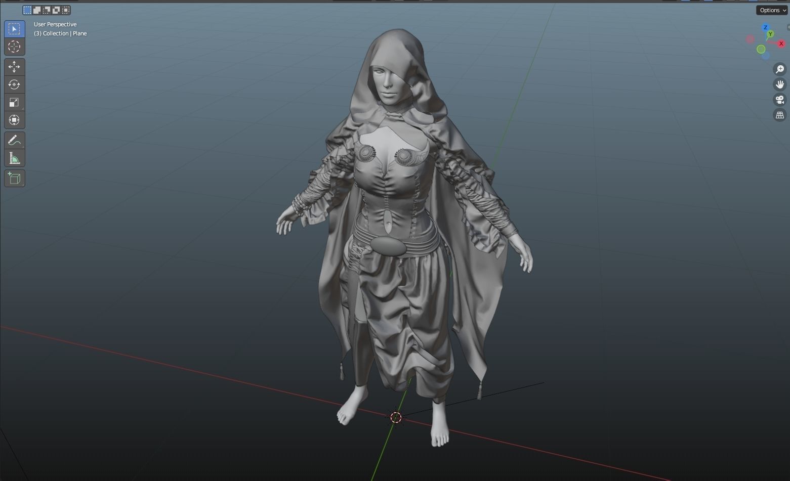 Cloak of the wizard 3D model_9