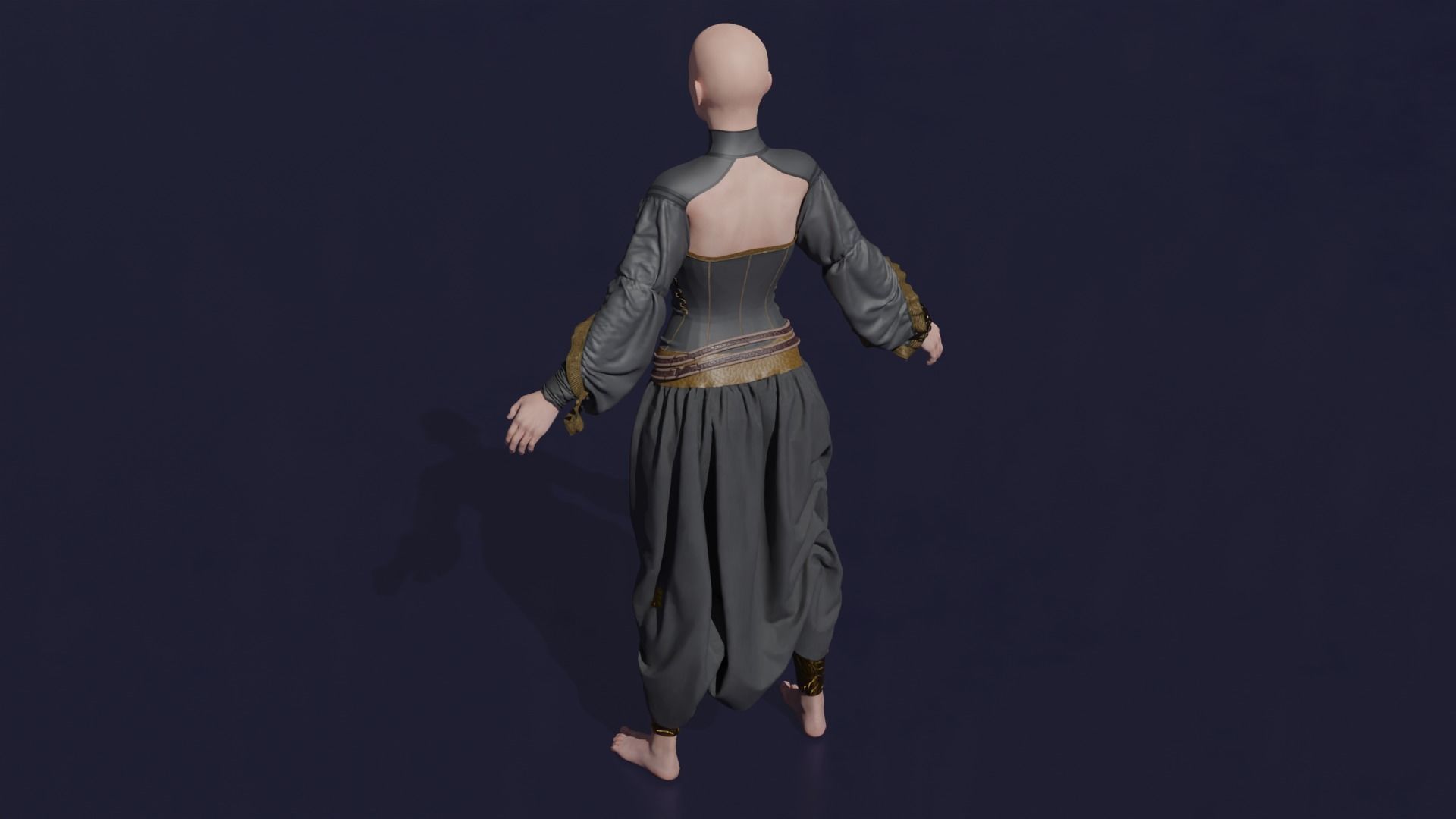 Cloak of the wizard 3D model_7