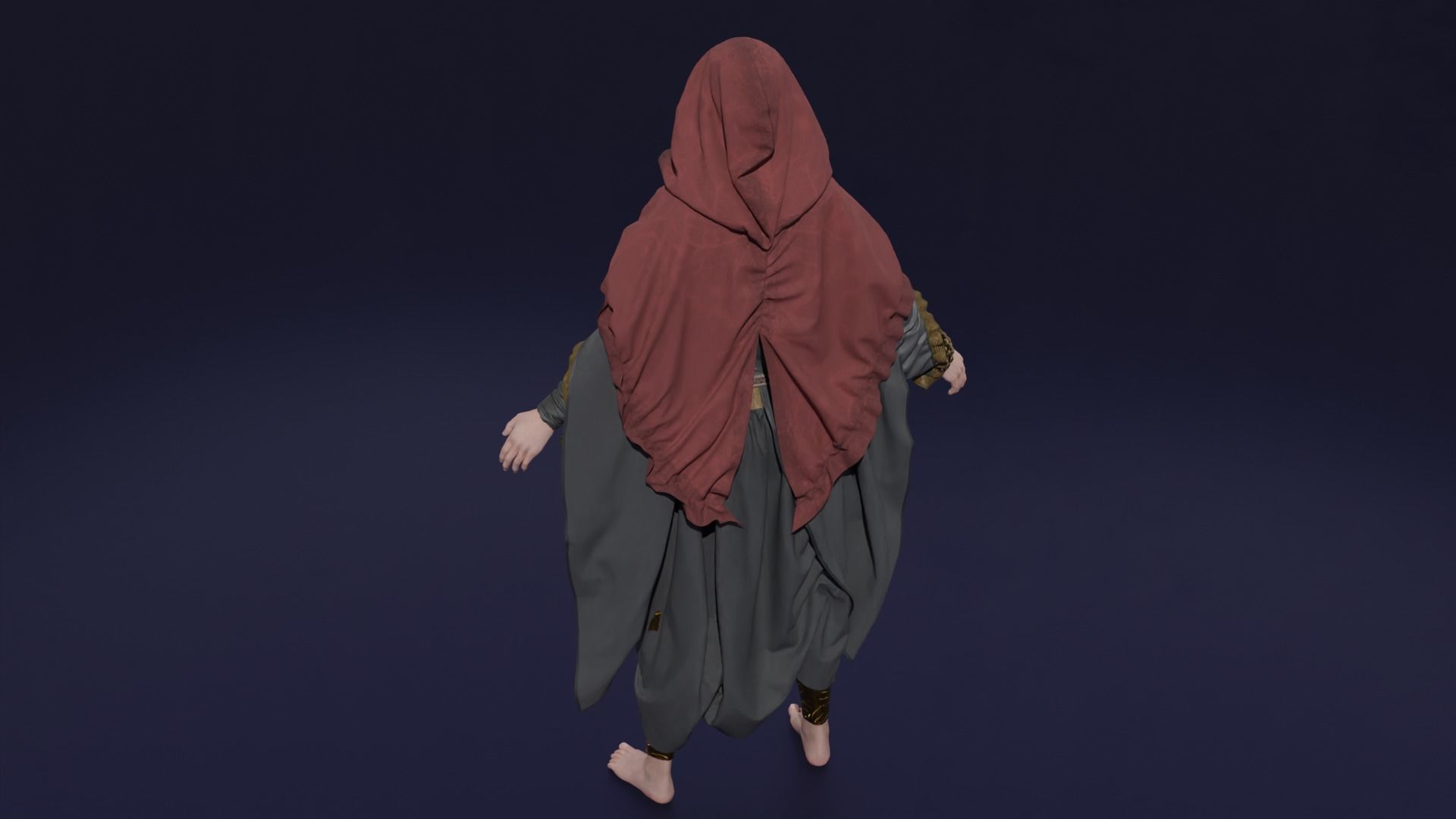 Cloak of the wizard 3D model_3