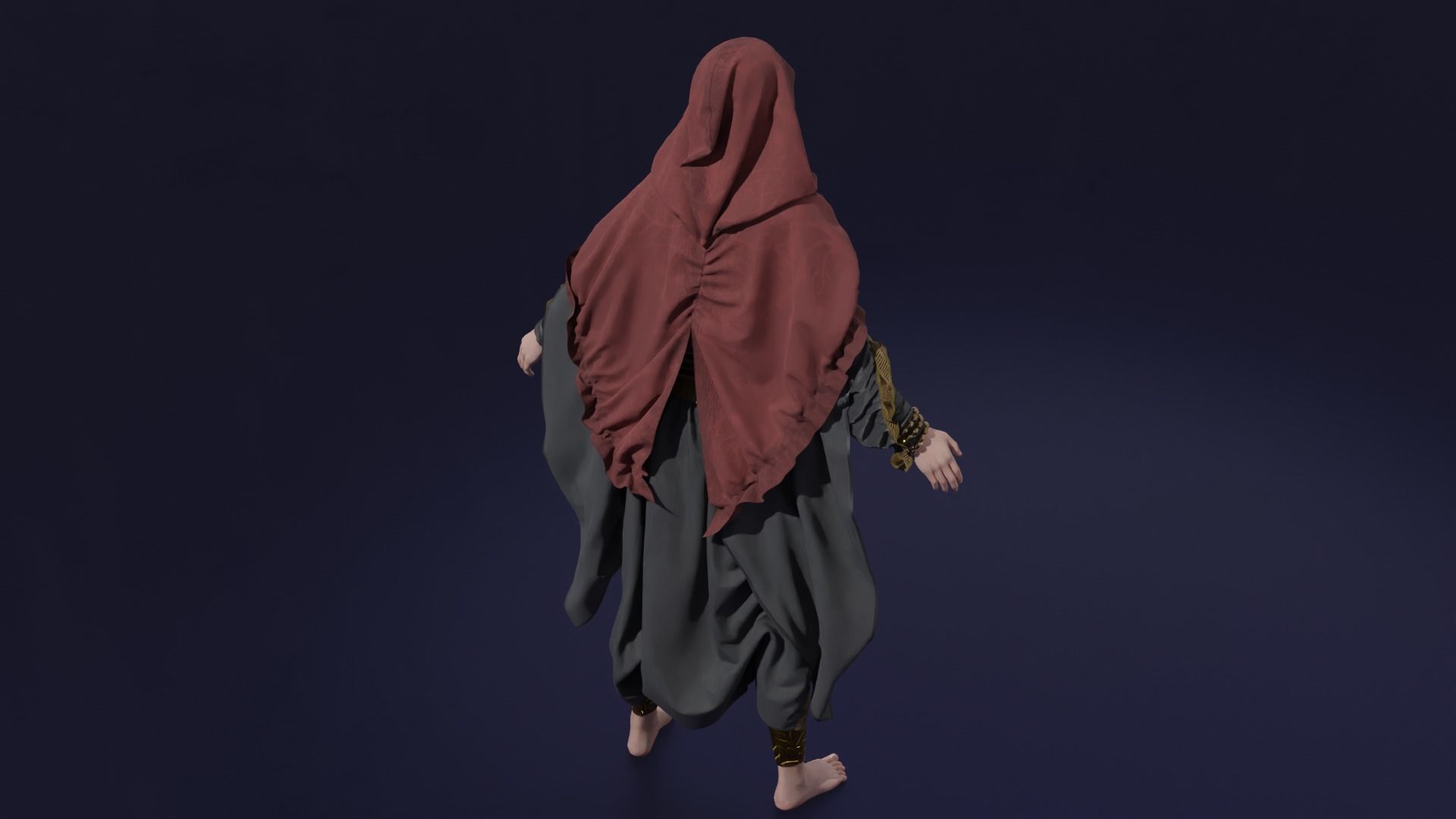 Cloak of the wizard 3D model_4