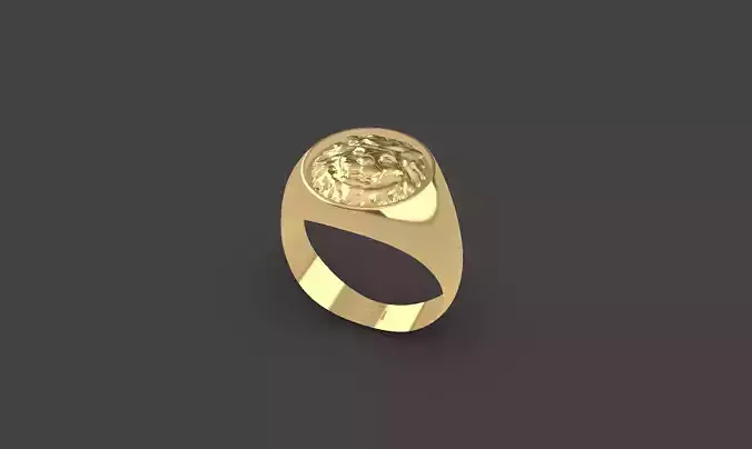Lion Head Ring 3D print model