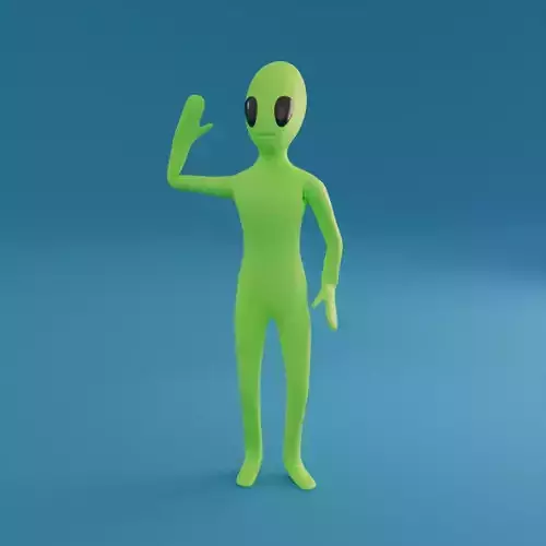Cartoon Alien Low-poly 3D model