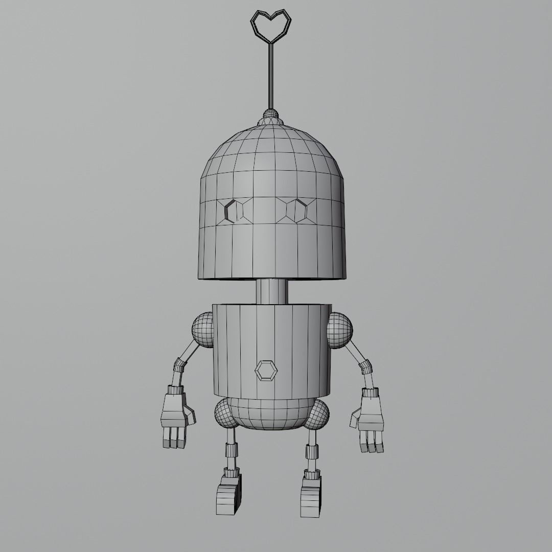 Little Robot Blender Low-poly 3D model_4