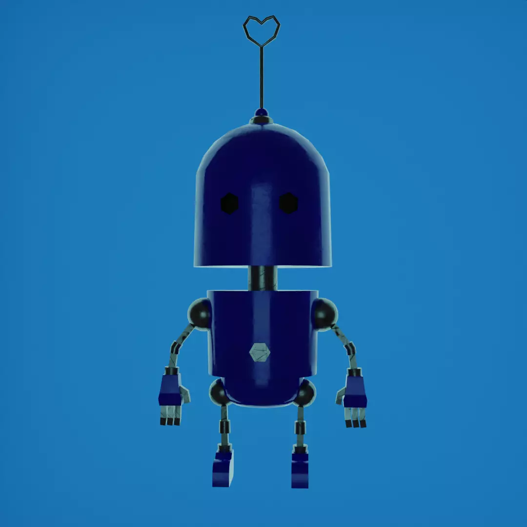 Little Robot Blender Low-poly 3D model_0