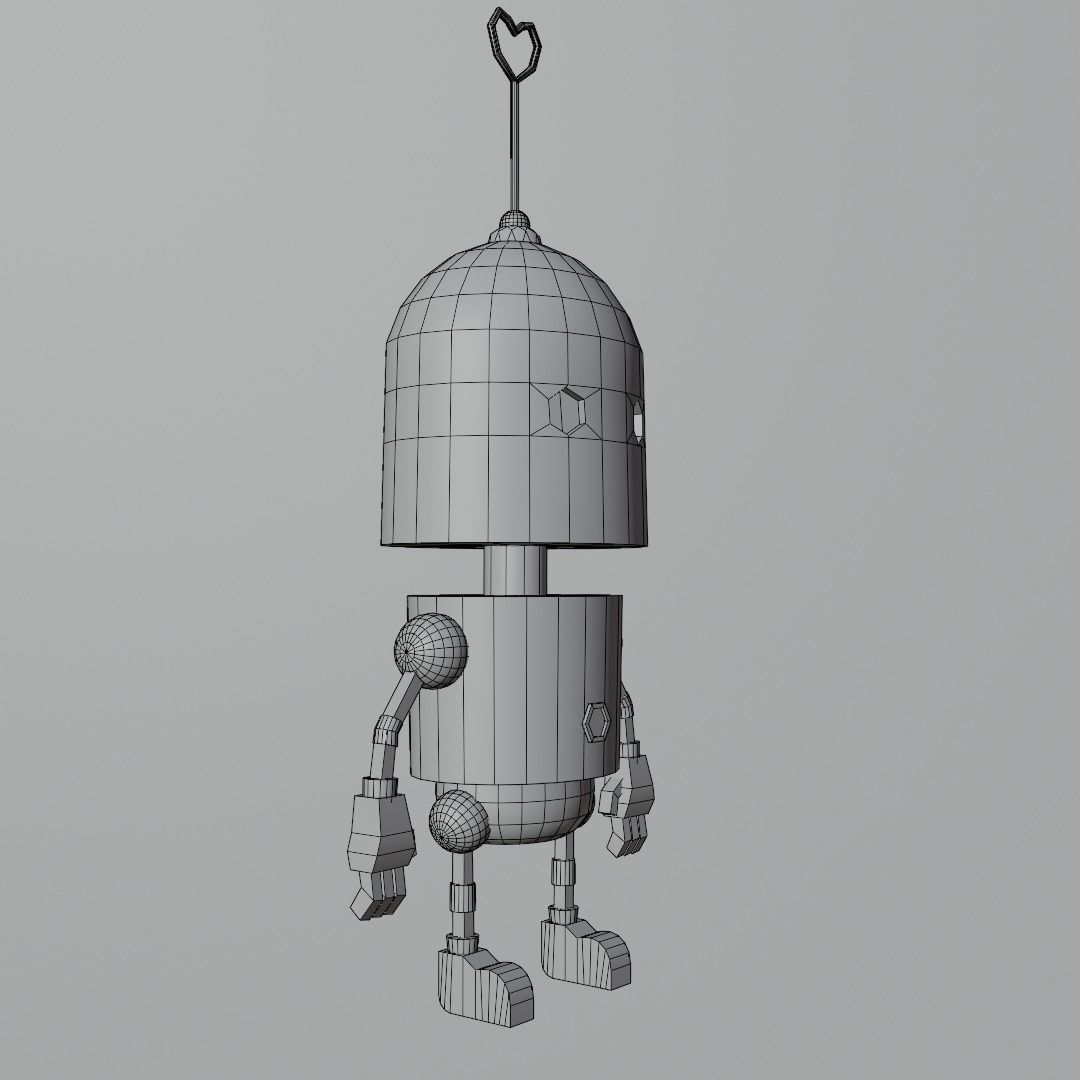 Little Robot Blender Low-poly 3D model_7