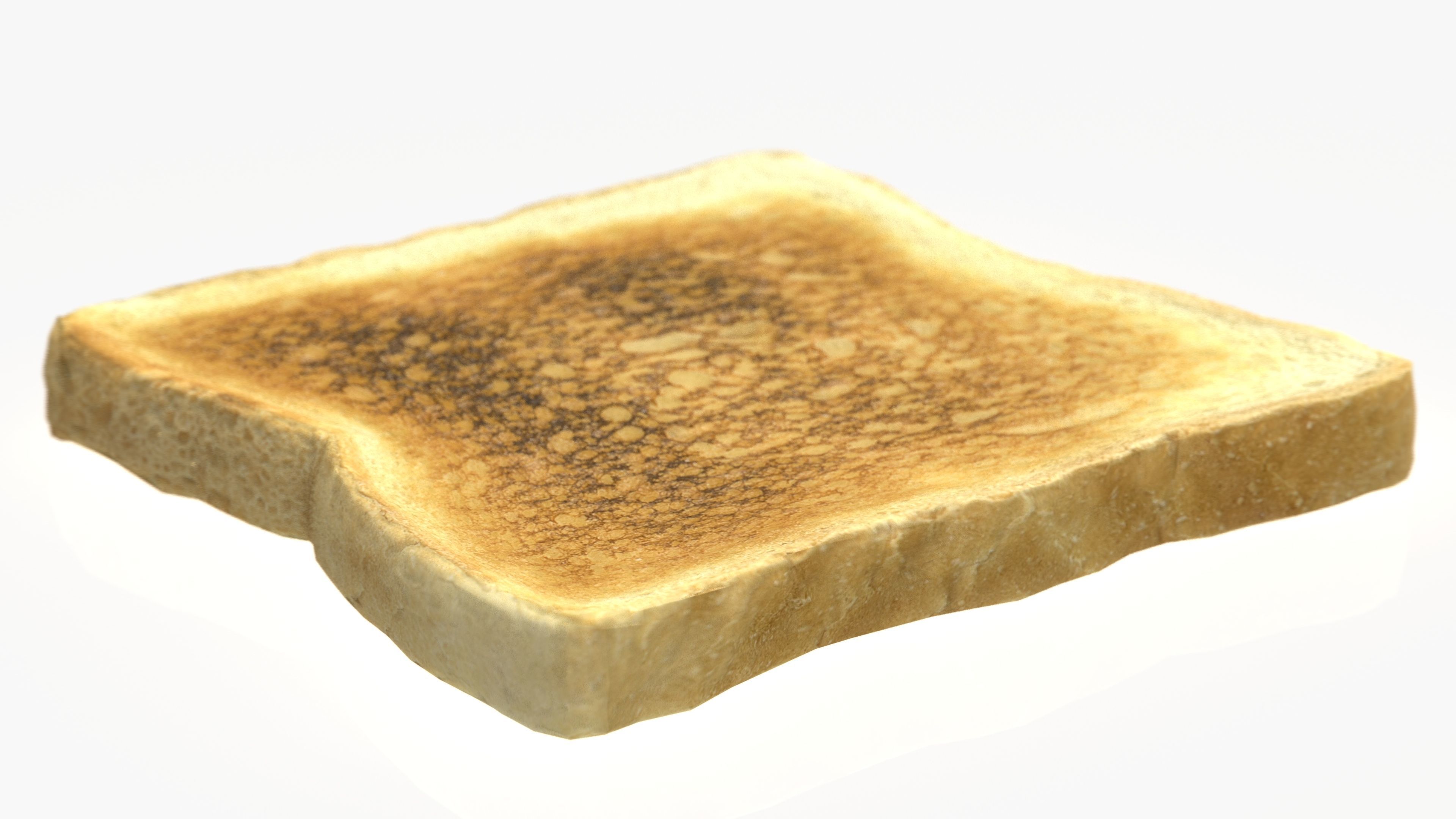 Toast piece of Low-poly 3D model_2