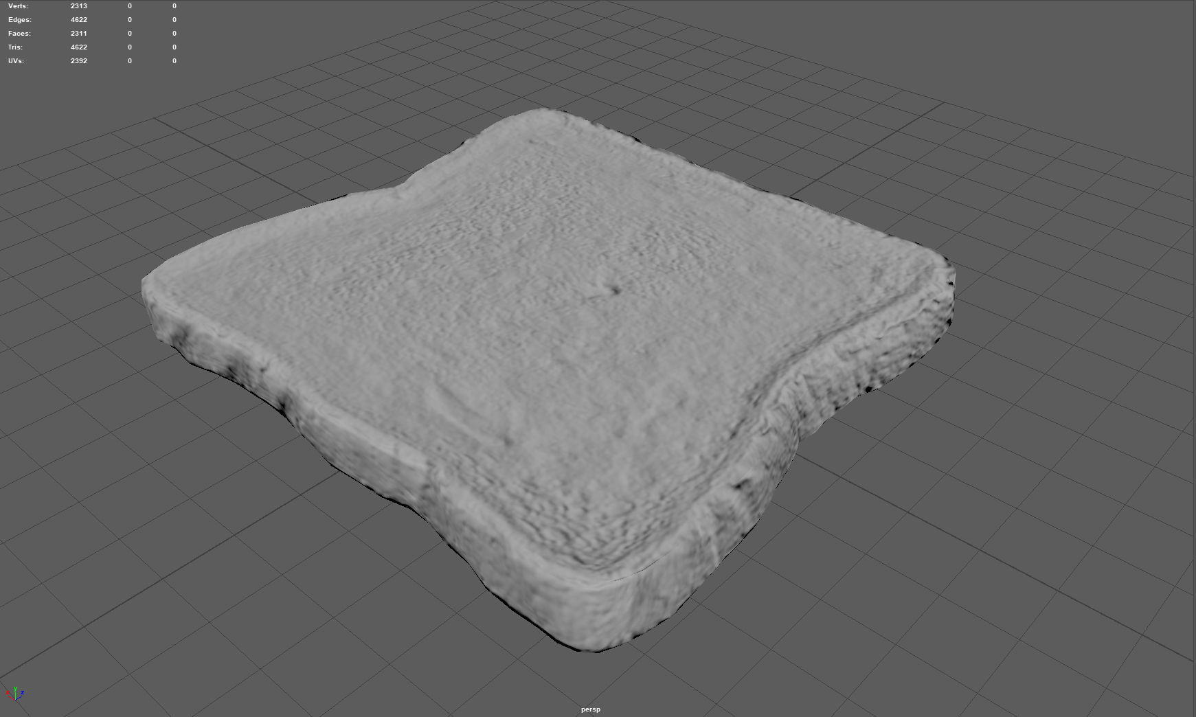 Toast piece of Low-poly 3D model_13
