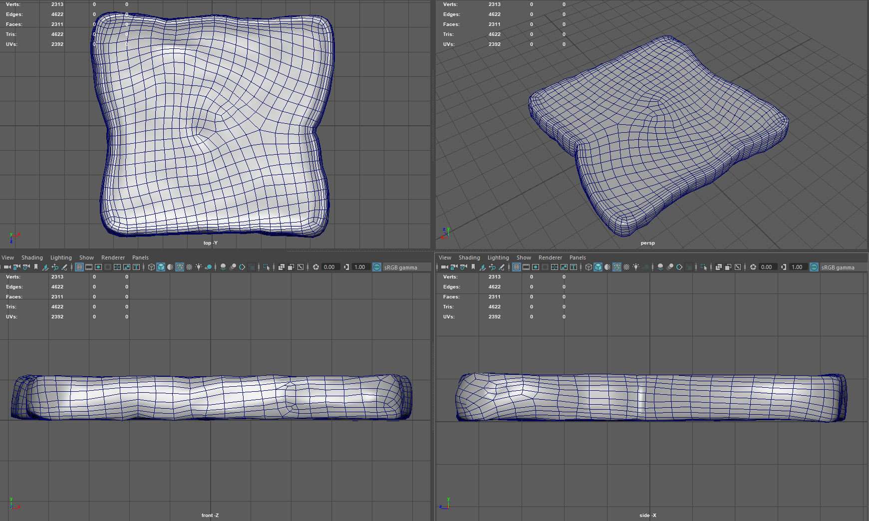Toast piece of Low-poly 3D model_10