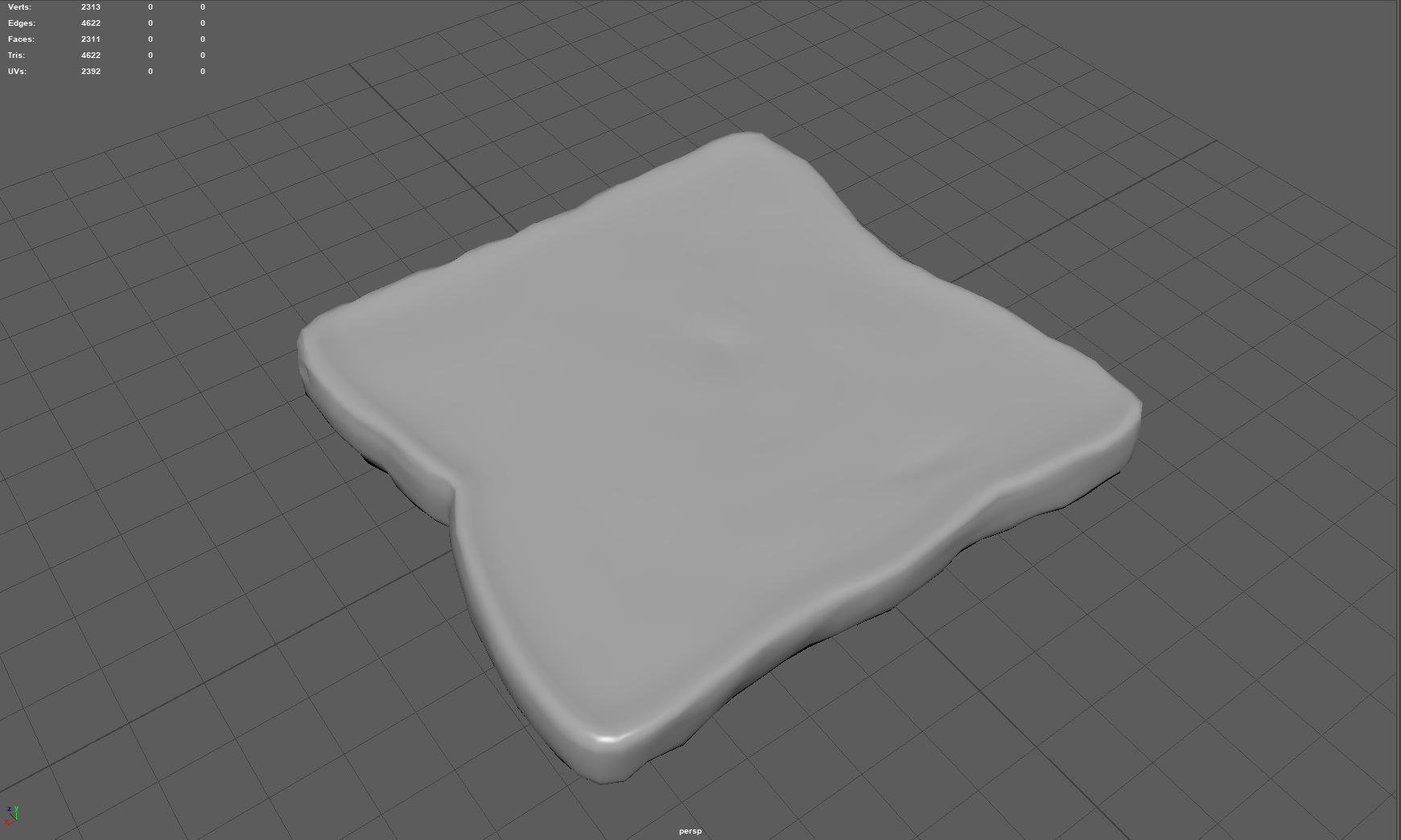 Toast piece of Low-poly 3D model_6