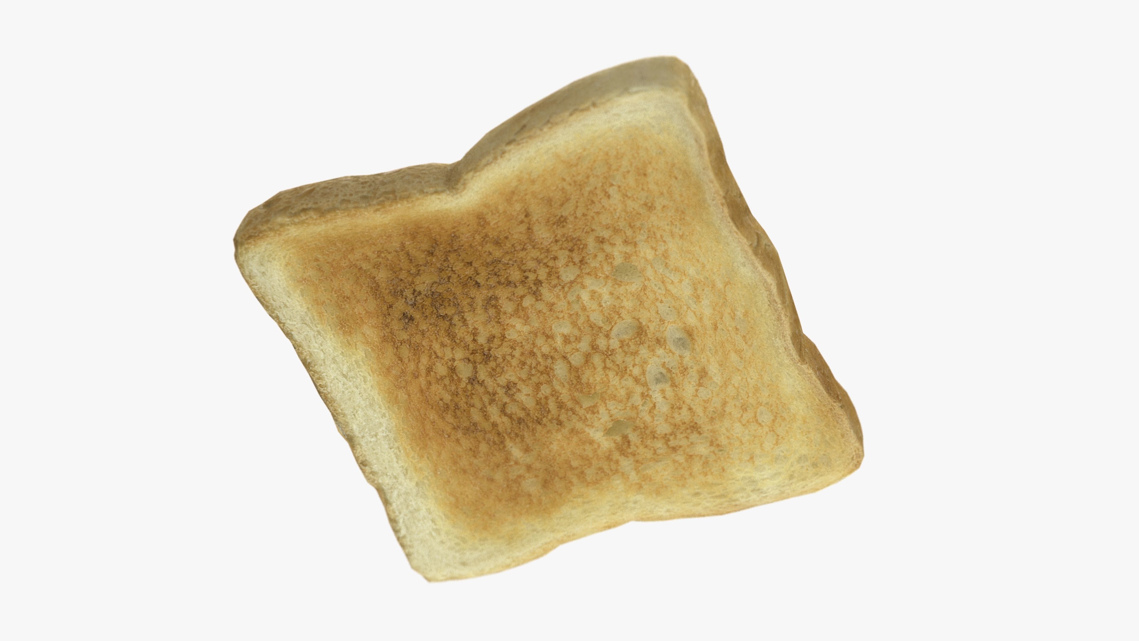 Toast piece of Low-poly 3D model_3