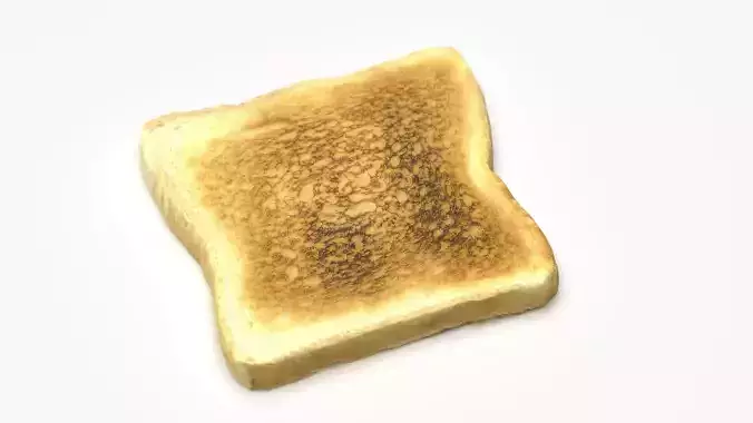 Toast piece of Low-poly 3D model Toast piece of Low-poly 3D model