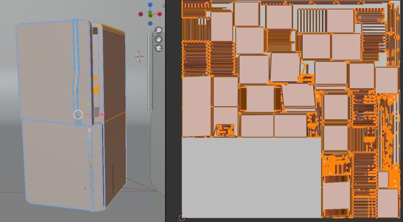 Old refrigirator Low-poly 3D model_6