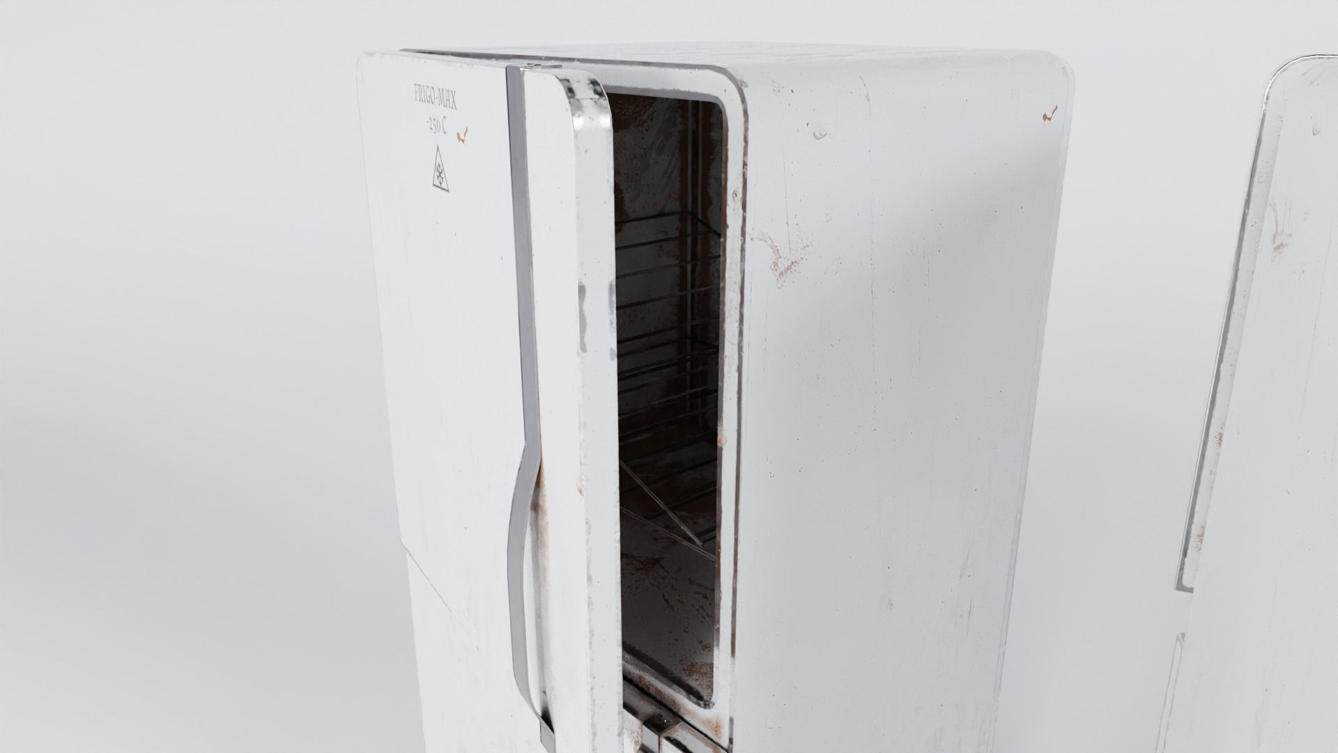Old refrigirator Low-poly 3D model_5