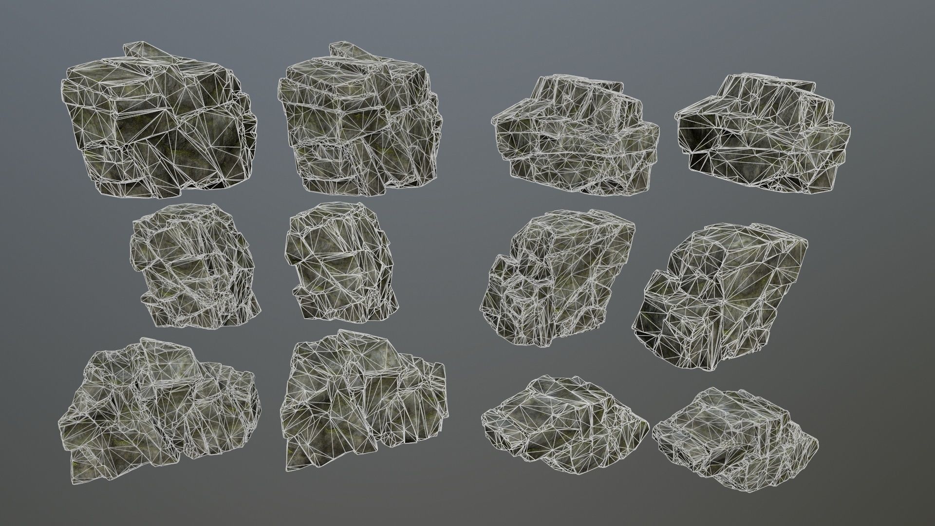 forest rocks Low-poly 3D model_14