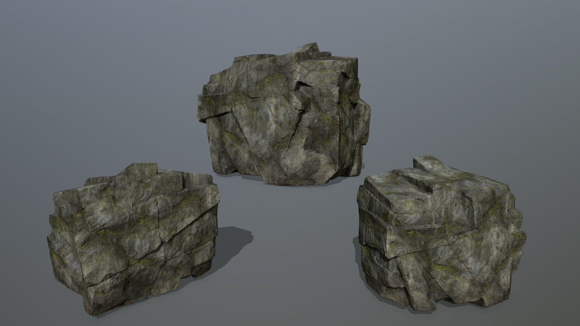 forest rocks Low-poly 3D model_11