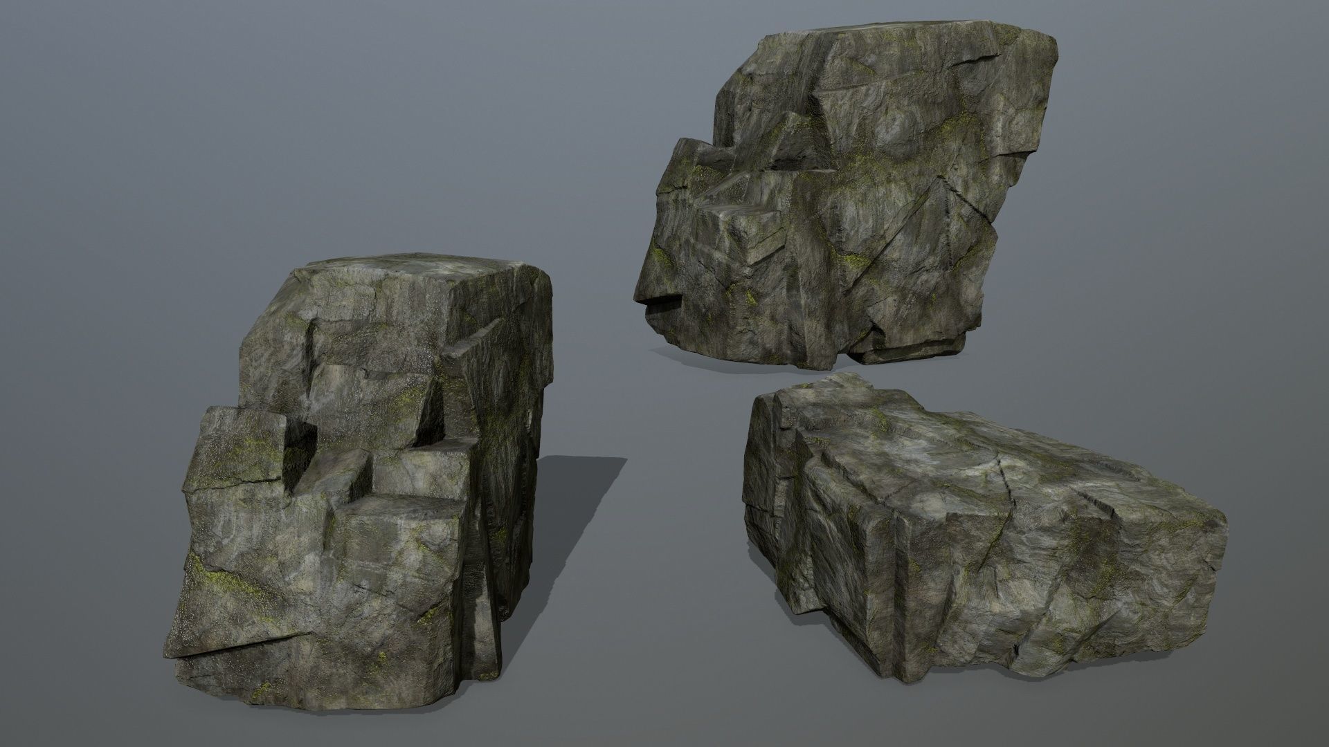 forest rocks Low-poly 3D model_9