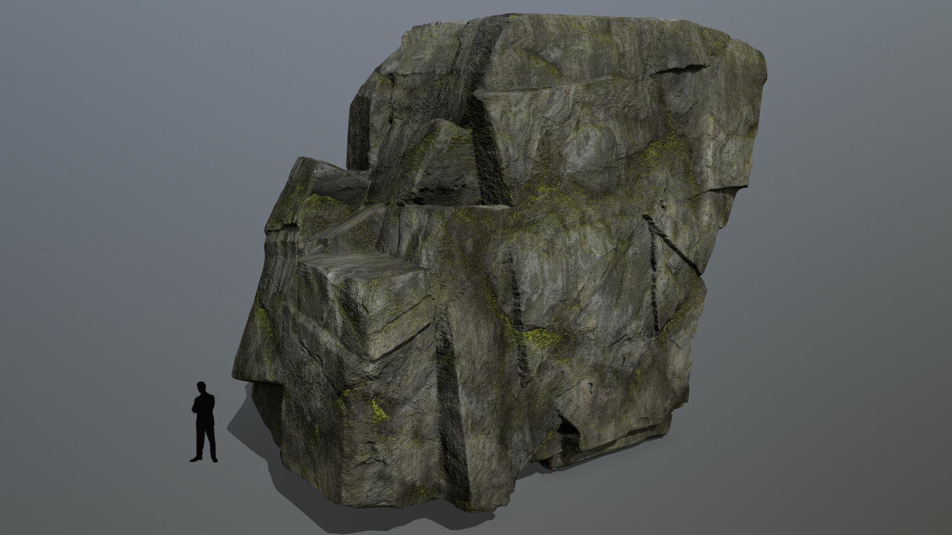 forest rocks Low-poly 3D model_2