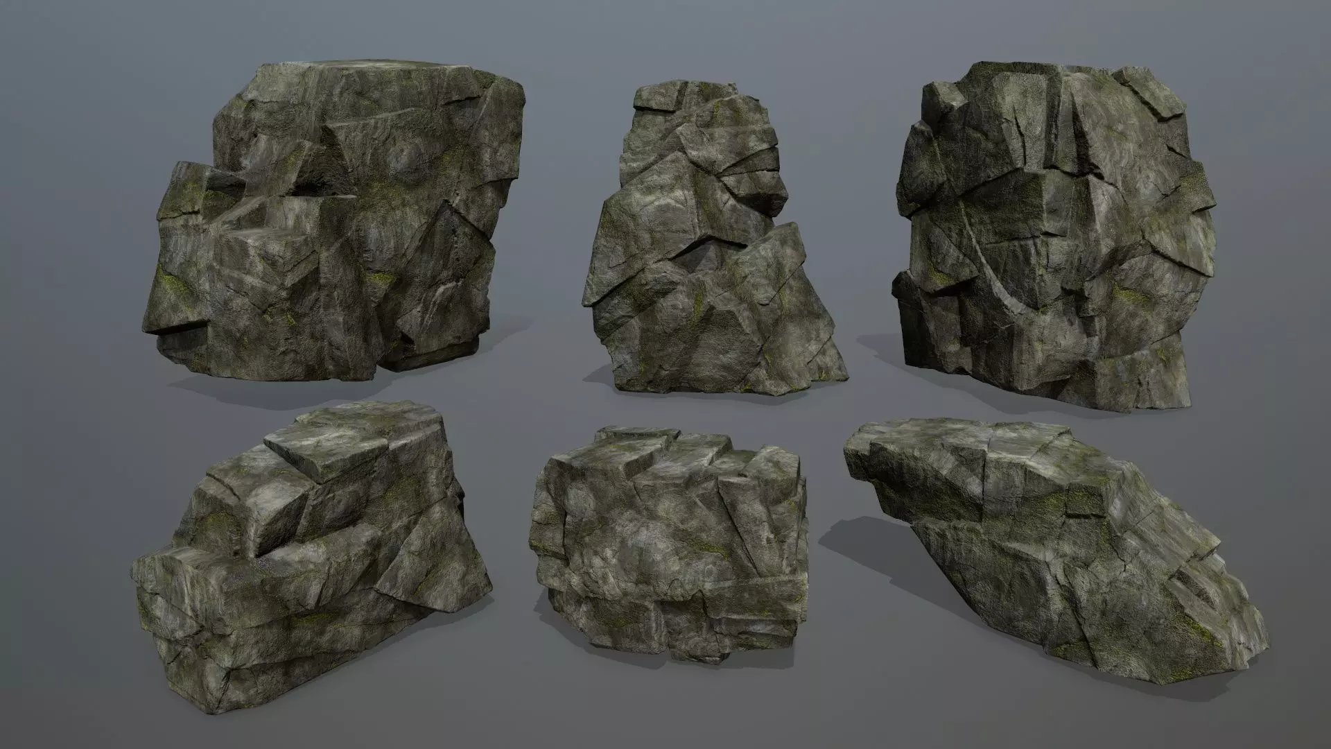 forest rocks Low-poly 3D model_0