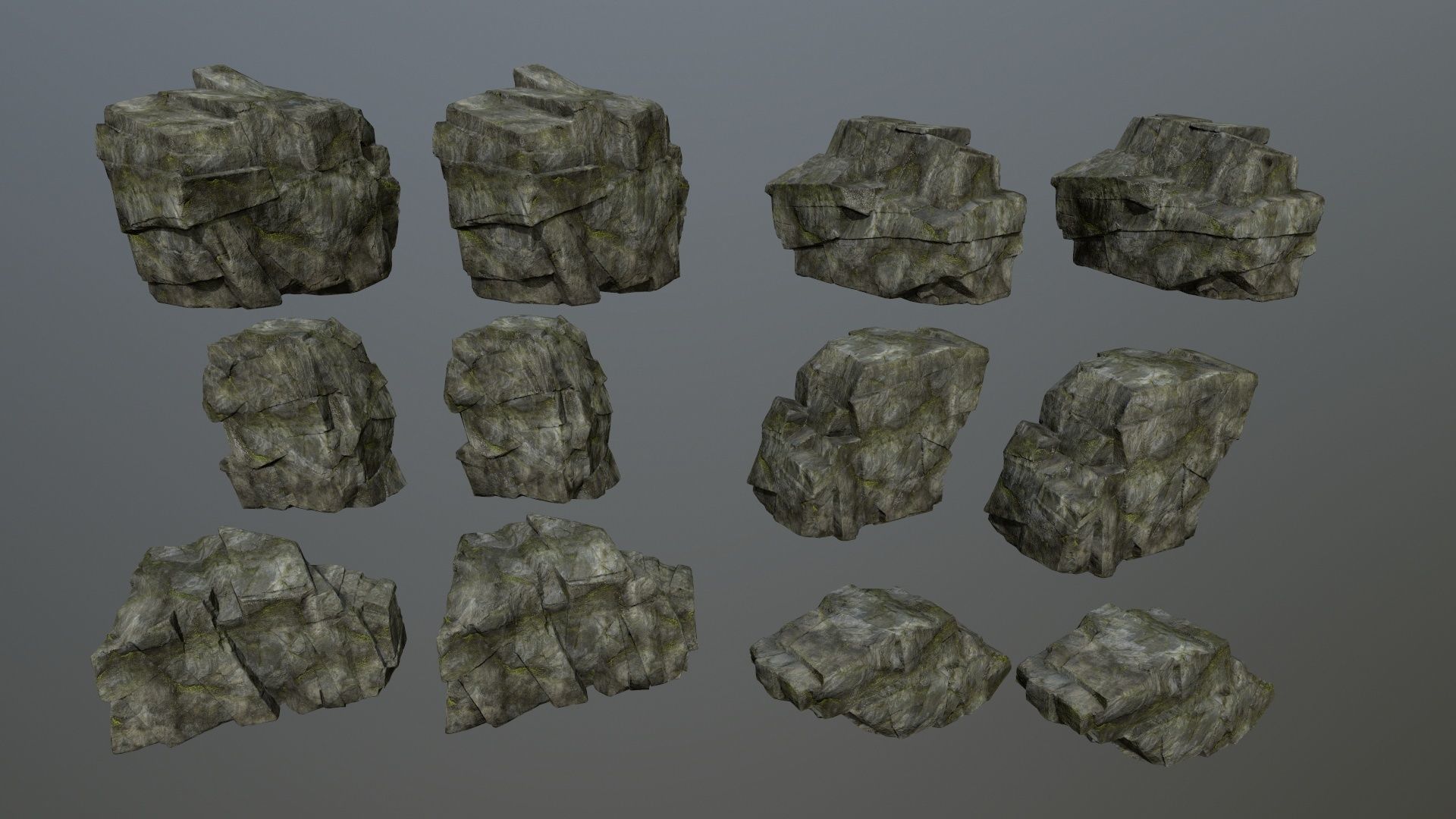 forest rocks Low-poly 3D model_13