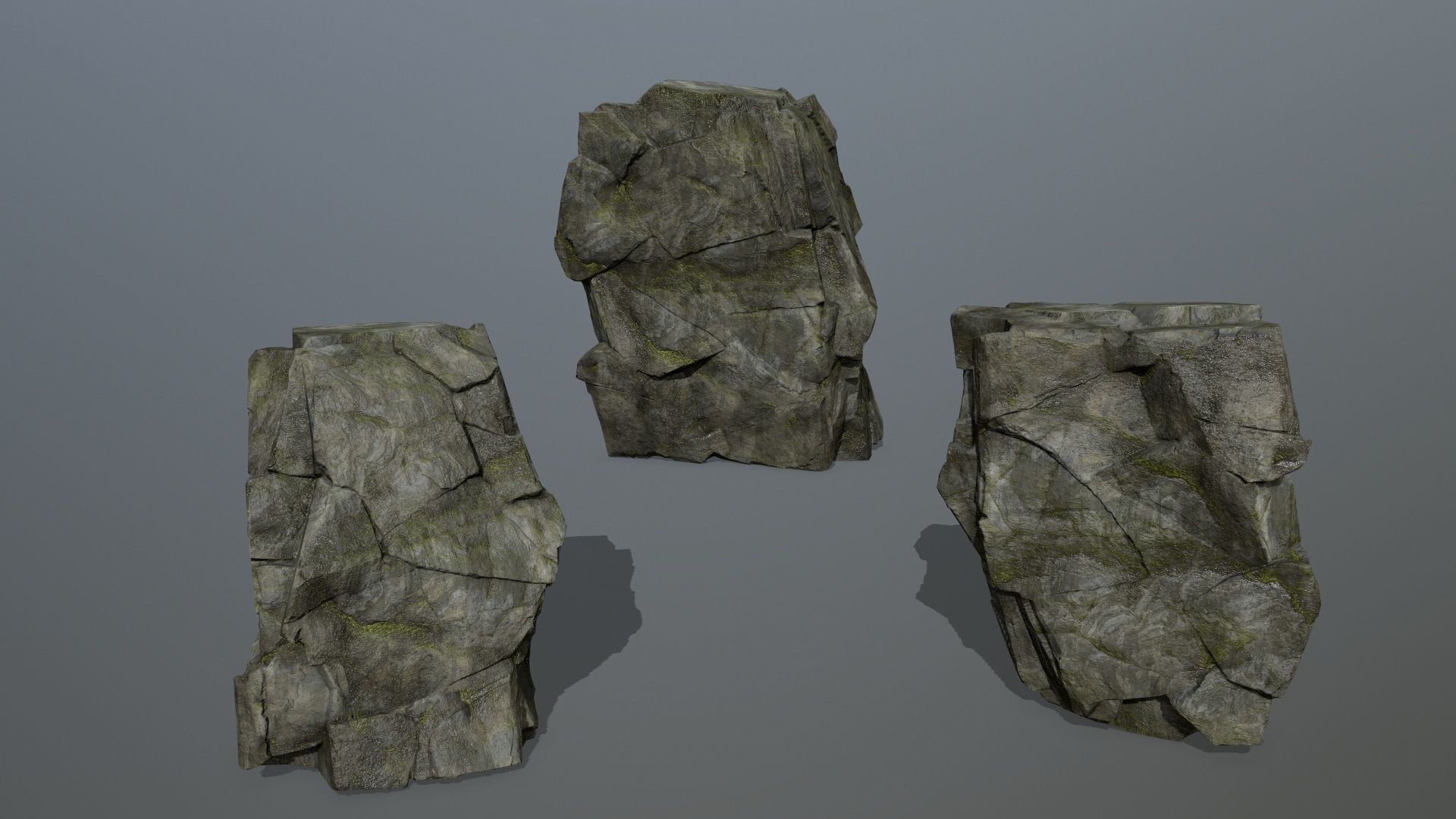 forest rocks Low-poly 3D model_8