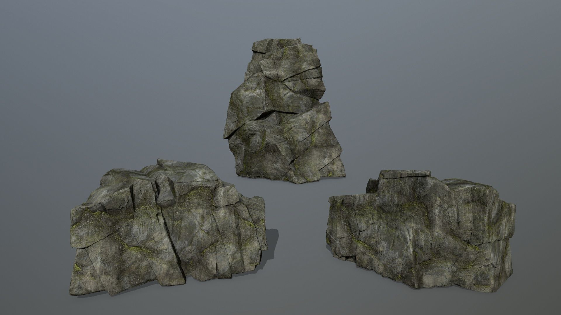 forest rocks Low-poly 3D model_7
