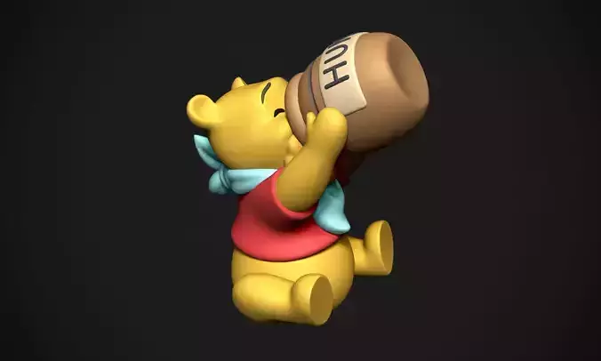 Winnie the Pooh with Honey 3D print model
